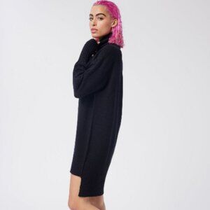 Cold Shoulder Mock Neck Sweater Tunic in Cotton and Cashmere